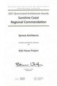 2017 QLD Architecture Awards - Reginal Commendation - Side House Project